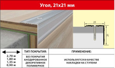 Угол 21*21мм без покрытия